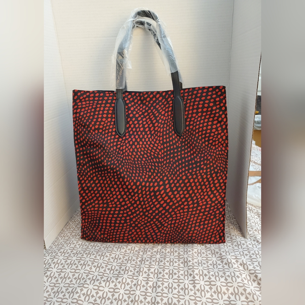 Diane Von Furstenberg Easton Dot Black Nylon Tote.